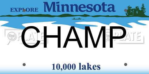 CHAMP Minnesota License Plate