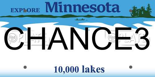 CHANCE3 Minnesota License Plate