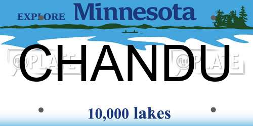 CHANDU Minnesota License Plate