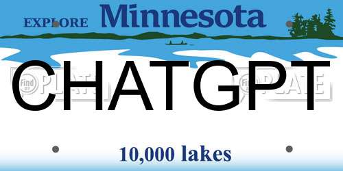 CHATGPT Minnesota License Plate