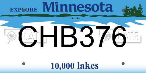 CHB376 Minnesota License Plate