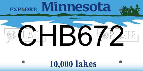 CHB672 Minnesota License Plate