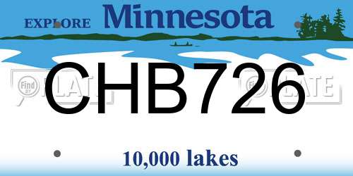 CHB726 Minnesota License Plate