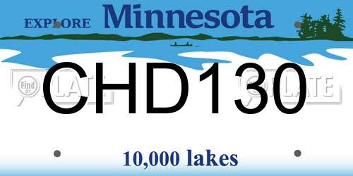 CHD130 Minnesota License Plate