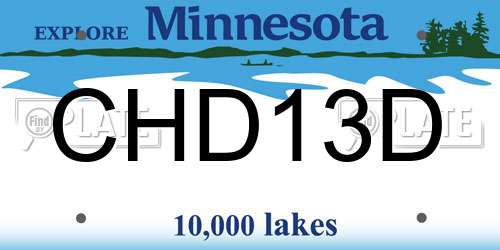 CHD13D Minnesota License Plate