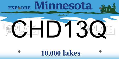 CHD13Q Minnesota License Plate