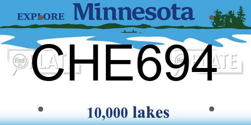 CHE694 Minnesota License Plate