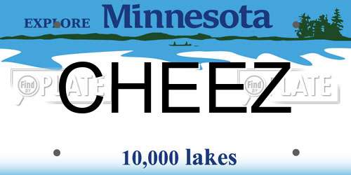 CHEEZ Minnesota License Plate