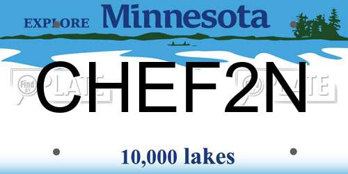 CHEF2N Minnesota License Plate