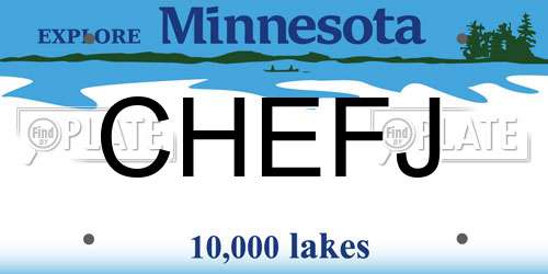 CHEFJ Minnesota License Plate