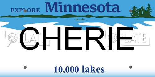 CHERIE Minnesota License Plate