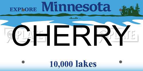 CHERRY Minnesota License Plate