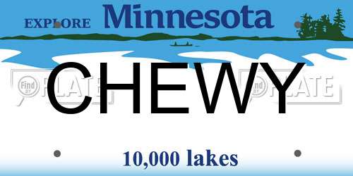 CHEWY Minnesota License Plate