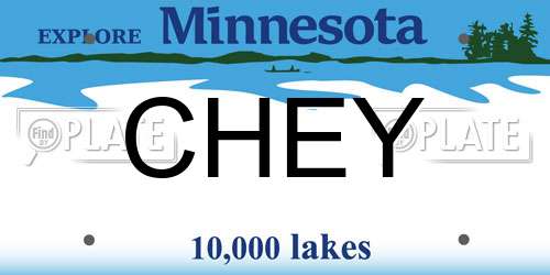 CHEY Minnesota License Plate