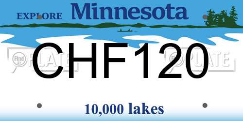 CHF120 Minnesota License Plate