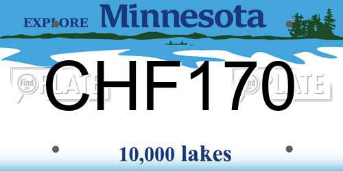 CHF170 Minnesota License Plate