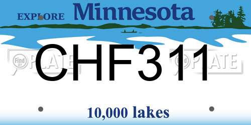 CHF311 Minnesota License Plate