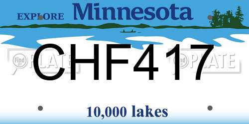 CHF417 Minnesota License Plate