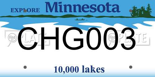 CHG003 Minnesota License Plate