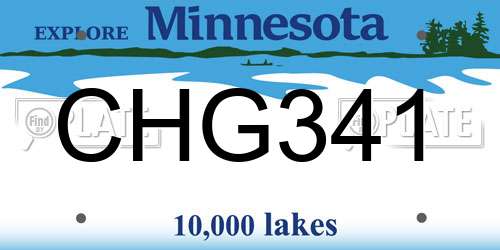 CHG341 Minnesota License Plate
