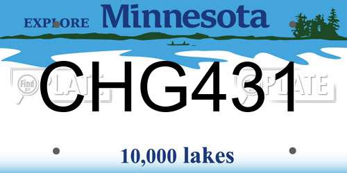 CHG431 Minnesota License Plate