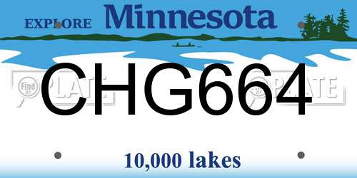 CHG664 Minnesota License Plate