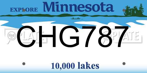 CHG787 Minnesota License Plate
