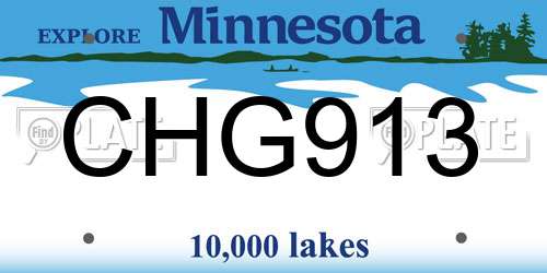 CHG913 Minnesota License Plate