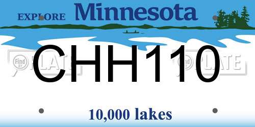 CHH110 Minnesota License Plate