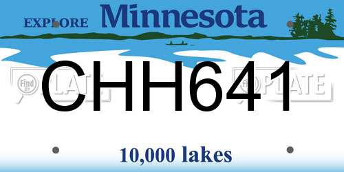 CHH641 Minnesota License Plate