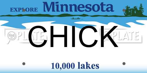CHICK Minnesota License Plate