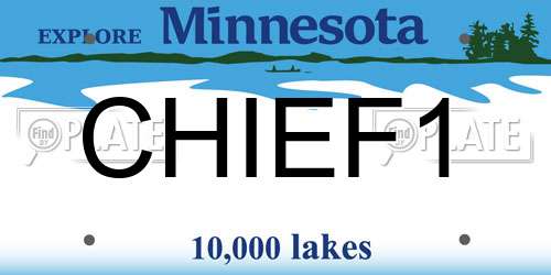 CHIEF1 Minnesota License Plate