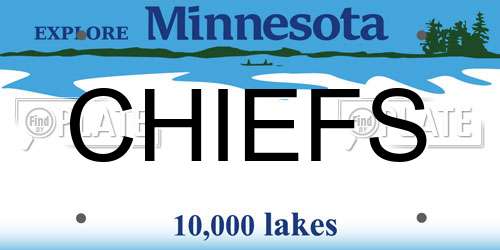 CHIEFS Minnesota License Plate