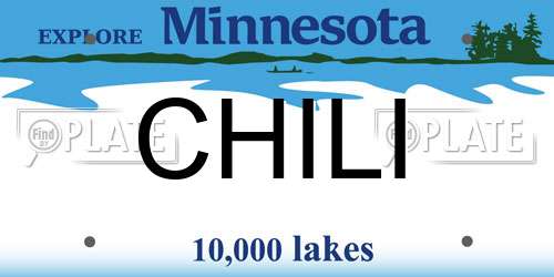 CHILI Minnesota License Plate