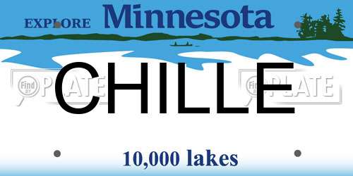 CHILLE Minnesota License Plate