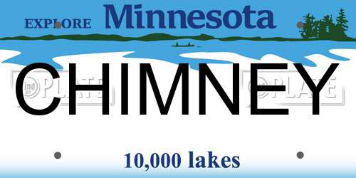 CHIMNEY Minnesota License Plate
