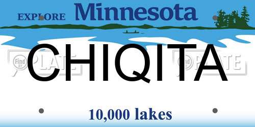 CHIQITA Minnesota License Plate