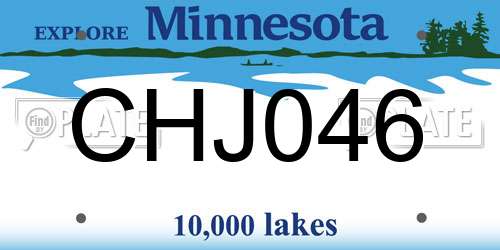 CHJ046 Minnesota License Plate