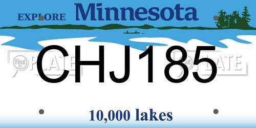 CHJ185 Minnesota License Plate