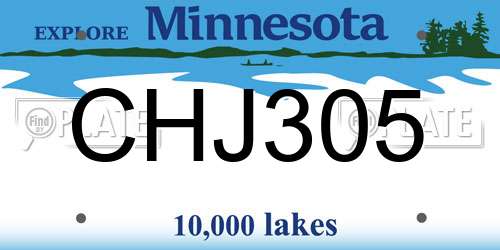 CHJ305 Minnesota License Plate
