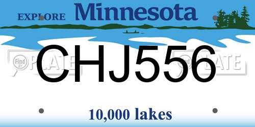 CHJ556 Minnesota License Plate