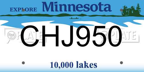 CHJ950 Minnesota License Plate