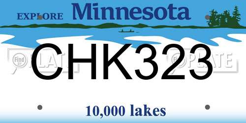 CHK323 Minnesota License Plate