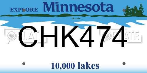 CHK474 Minnesota License Plate