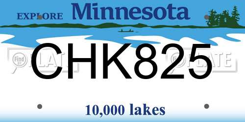 CHK825 Minnesota License Plate
