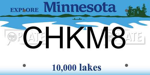 CHKM8 Minnesota License Plate