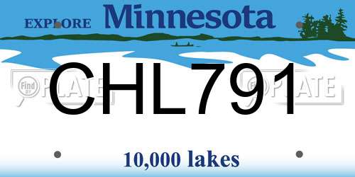 CHL791 Minnesota License Plate