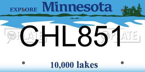 CHL851 Minnesota License Plate