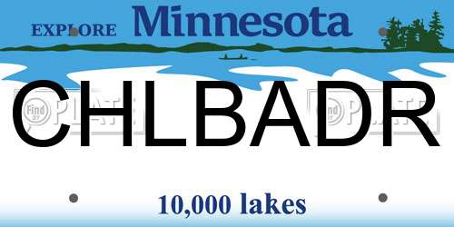 CHLBADR Minnesota License Plate