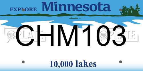 CHM103 Minnesota License Plate
